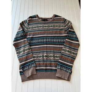 Aeropostale Women's Southwest‎ Striped Cotton Sweater Medium Long Sleeve